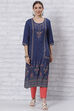 Indigo LIVA Straight Kurta image number 2